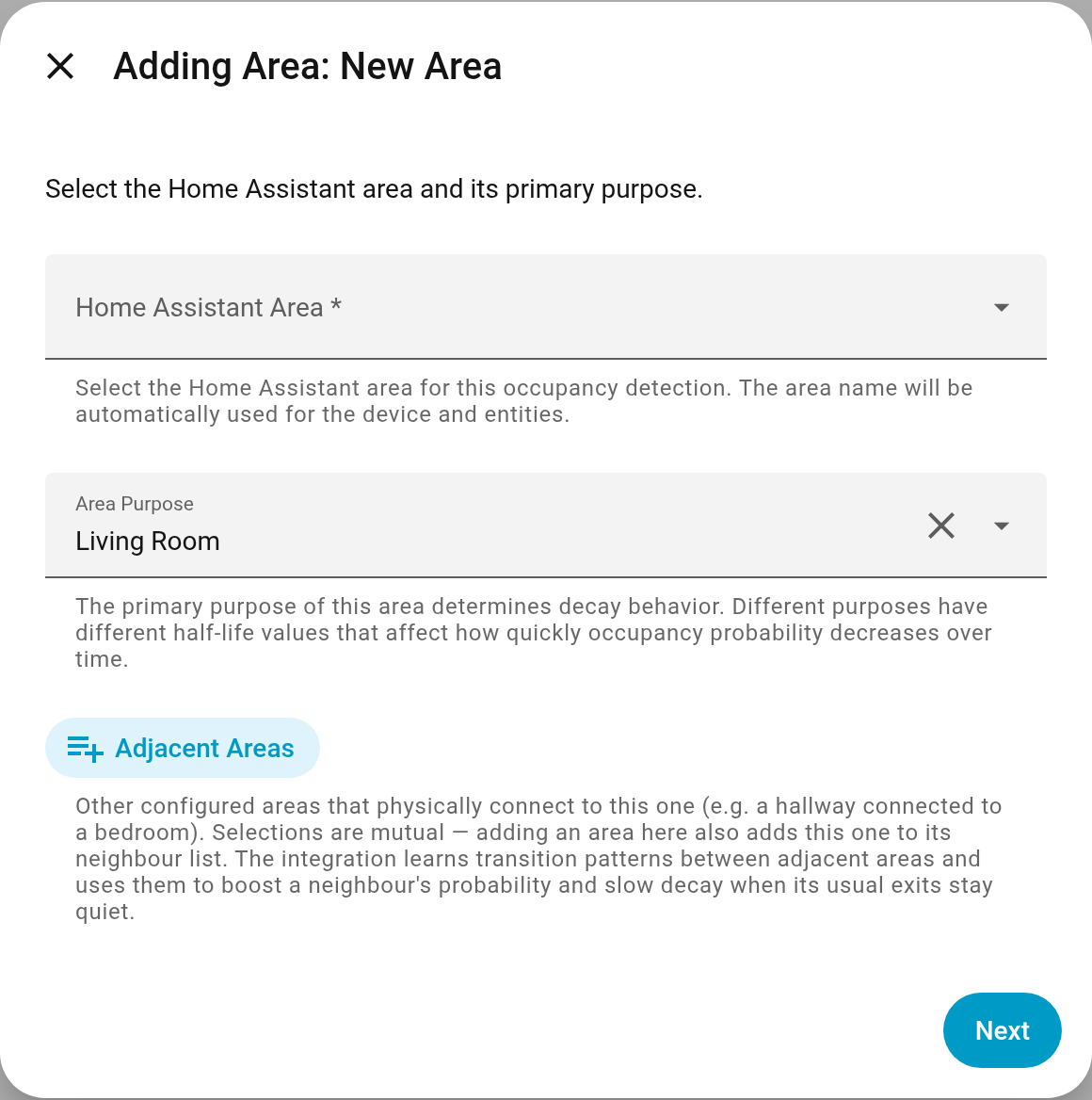 Adding an area