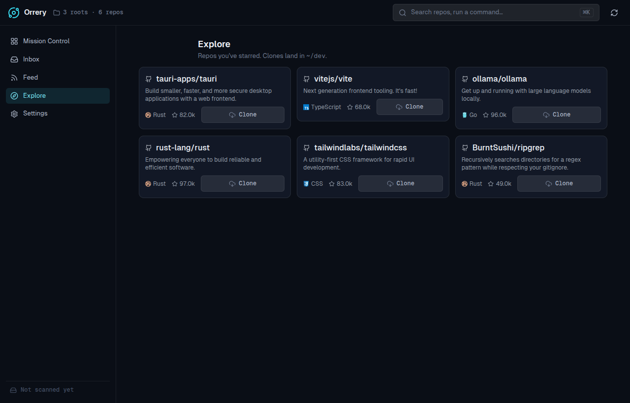 Explore — starred repos